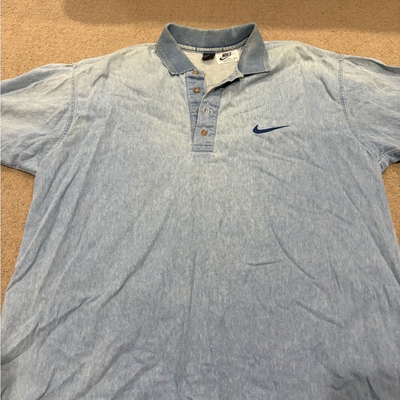 Vintage 1988 Nike Men's Sky Blue Polo Shirt - Picture 1 of 4